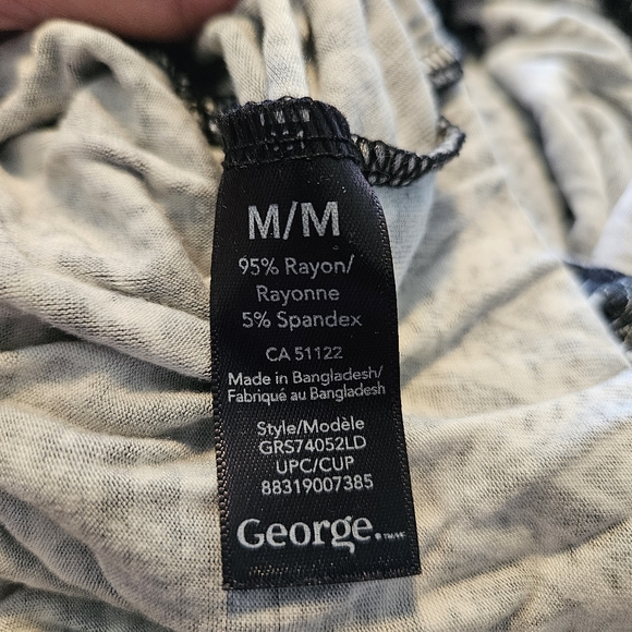 George Black/White Geometric Bardot Dress Size M - Picture 4 of 7